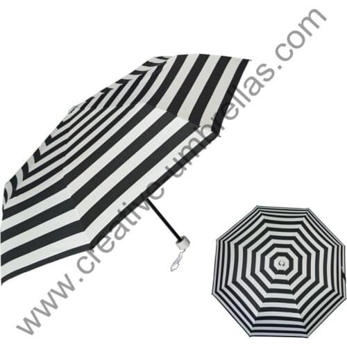 4pcs/lot,3lots 1 lot free three fold zebra stripe pongee silver coating 2 times UV protecting summer parasol