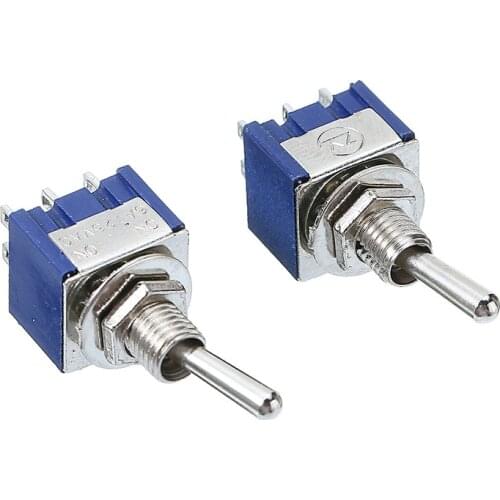 5pcs/10pcs MTS-202 DPDT Switch ON-ON 2 Positions Mini Toggle Switches 6A 125V AC 6-Pin For Switching Lights Motors 31*13*12mm