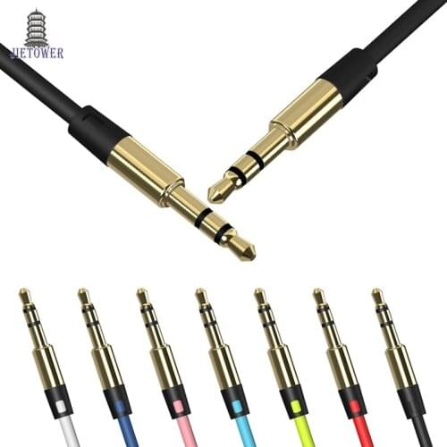 500pcs/lot aux cable jack 3.5mm colorful male to male metal audio cable for Phone MP3/4 headphone speaker aux cord cheap price