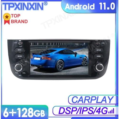 6+128GB Android 11 For Fiat Punto 2009-2015 Car Multimedia Player GPS Navi Audio Stereo Screen DVD Head Unit Tape Recorder