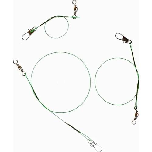 60Pcs Fishing Leash Anti Bite Steel Line With Swivel Connector Leader Resistant Tension for Fishing Wire Tackle Fishing Hook