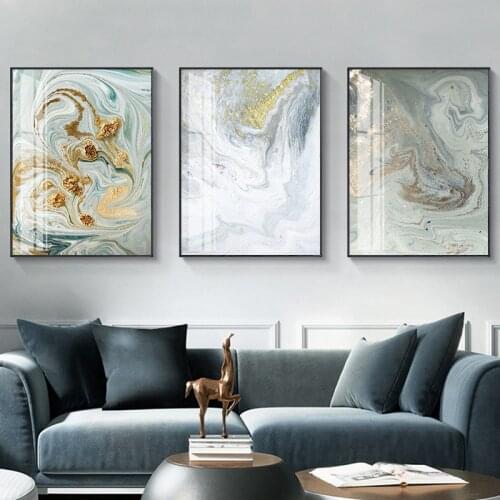Abstract White light gold Minimalist style Canvas Painting Posters Prints Wall Art Pictures For Living Room Bedroom Aisle Studio
