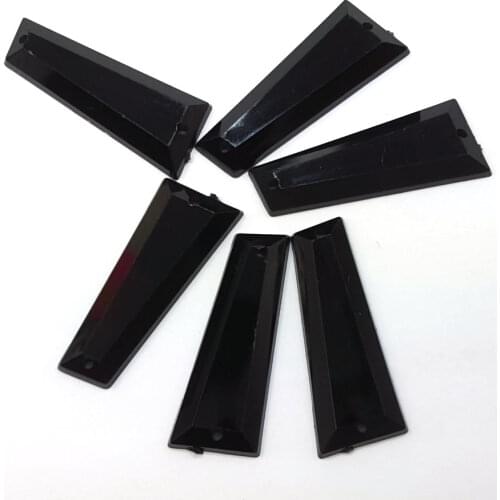 ACrylic Trapezoid Black 11x28mm Rhinestones Strass Crystal Sewing Accessories Wedding Bridal Dresses Decor Costume Arts Charms