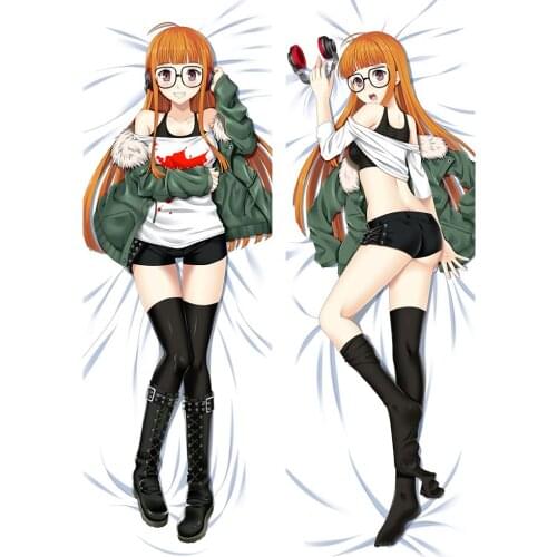 Anime Cartoon Persona Futaba Sakura Hugging Peach Skin 2 Way Pillow Case Pillow Cover Pilllowcase Gift 18033