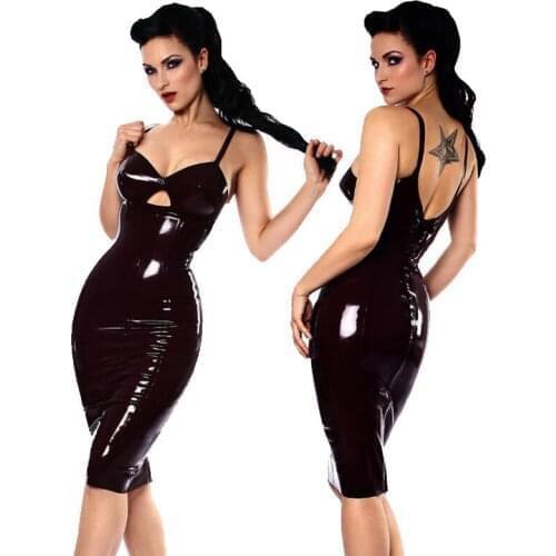 Free Shipping Tight Sexy Faux Leather Latex Catsuit Clubwear Sexy Erotic Dress Leather Fetish Latex PVC Catsuit Clubwear