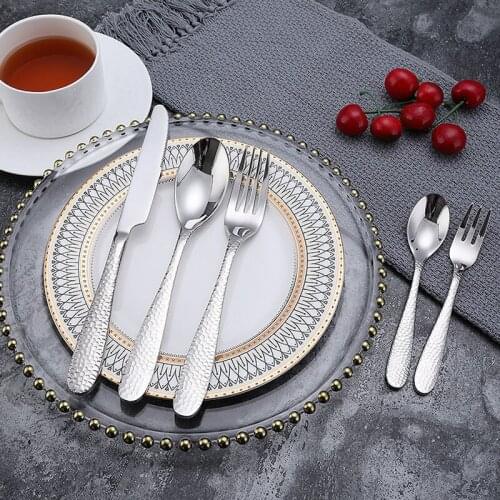 Elegant Stainless steel mirror gold cutlery 304 Stainless steel Dinnerware Set Dinner Fork Dining Knife Tablespoon