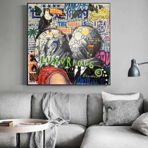 Graffiti Lovers Kiss Rene Magritte Art Canvas Print Painting Famous Wall Picture Living Room Bedroom Home Decoration Poster