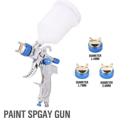 HVLP Gravity Feed Spray Gun Set 1.4mm 1.7mm 2.0mm Steel Nozzle Air Regulator Auto Paint Primer Prime Car Sprayer