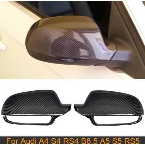Carbon Fiber Rearview Mirror Covers Caps for Audi A4 S4 RS4 B8.5 2012-2015 A5 S5 RS5 2009-2015 Side Mirror Covers Caps Replace
