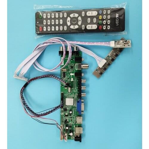 Kit For LTN121XL01-N03 VGA AV LED TV LVDS USB 40pin 1024X768 remote Signal controller board digital HDMI WLED DVB-T DVB-T2 12.1"