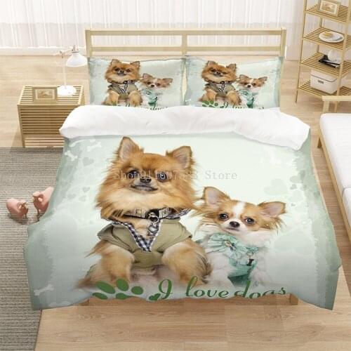 Hiromi Bedding Set Bulldog/Summer/Schnauzer Dog Duvet Cover For Bedroom Bed Quilt Cover Home Bed Cover Set And Pillowcase
