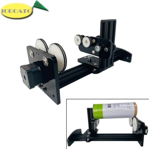 Laser Engraver Aluminum Y-axis Rotary Roller Engraving Module for Engraving Cylindrical Objects Cans, Compatible With Most Kinds