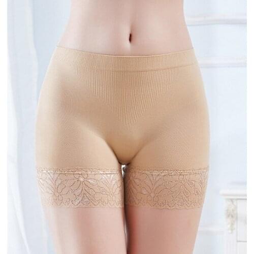 Summer Women Safety Short Pants One Size Modal Lace Anti Lighting Fort Flat Corner Underwear Mid Waist Ladie Safety Short Pants