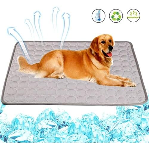 Pet Dog Summer Cooling Mat For Small Medium Large Dogs Cat Bed Pad Blanket Indoor Cool Seat Pets Mats Ice Silk Puppy Cushion