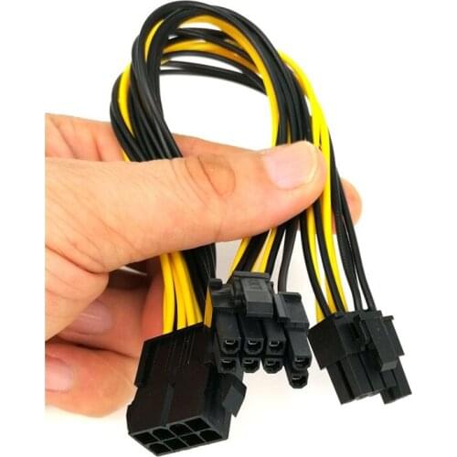 Mosunx 25cm PCI-e 8pin to Dual 8Pin / PCIe 8pin-2x(6+2pin) Graphics Video Card Power Cable Gift Mar 13 Drop Ship