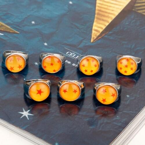 MQCHUN Anime Super Dragon Z Rings Fashion Jewelry Rings 1-7 Star Ring Cosplay for Mens Women Kids Best Gift-25
