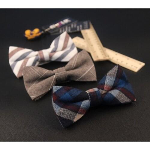 Mens cotton classic printing plaid striped bow tie British fashion designer bowtie for wedding business high-end 10pcs/lot