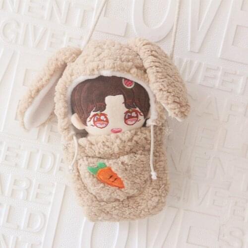 [MYKPOP] KPOP /Anime Plush Doll Bag Hold for 20cm Doll Cartoon Backpack Rabbit Out Shoulder Messenger Bag SC20041004