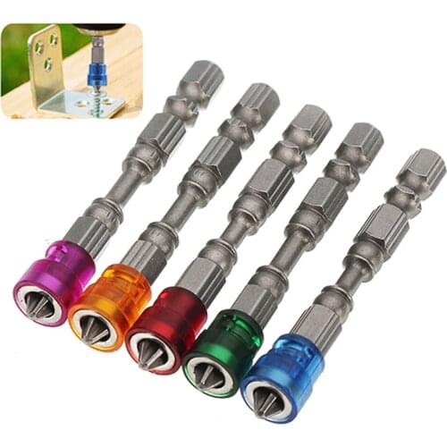 New 5Pcs Magnetic Screwdriver Bit Cross-head PH2 Magnetic Screwdriver Bits 1/4 Inch Hex Shank Drywall Electric Screwdriver Set