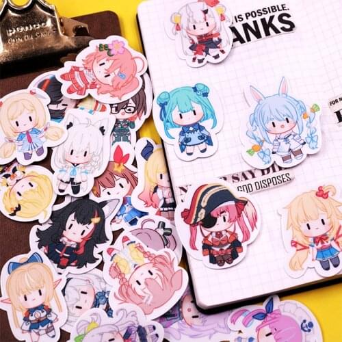 Original Hololive Vtuber Youtuber Animation Stickers Shirakami Fubuki Hoshimati Suisei Nakiri Ayame Minato Aqua Uruha Rushia