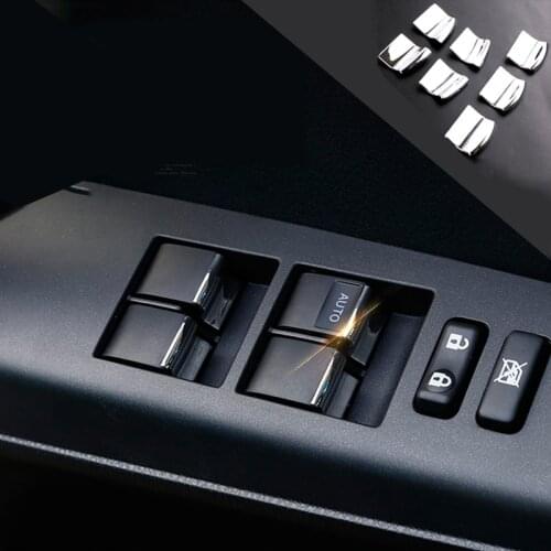 Window Switch Button Cover Sticker Trim Chrome decoration For Toyota RAV4 4 Camry Corolla Auris Urban Cruiser 84820-06130