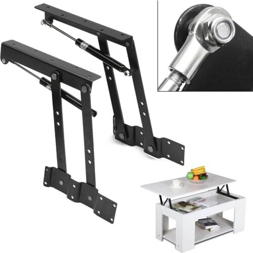 2pcs Spring Tea Table Hinge Folding Furniture Lift Up Top Mechanism Hardware Lifting Rack Shelf for Coffee Home Computer Table