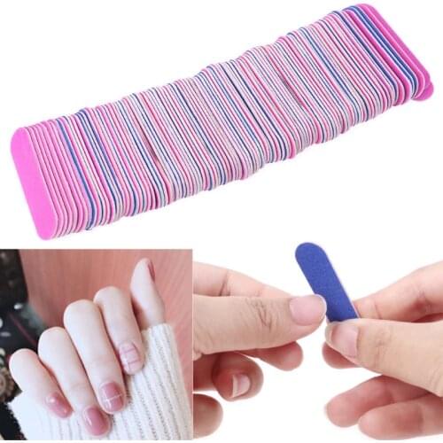 100pcs Double-sided Nail Files Disposable Nail File Set Manicure Tools Portable Pedicure Rasp grit Mini Nail Art Travel