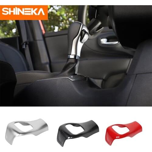 SHINEKA Interior Mouldings For Jeep Renegade Car Gear Shift Lever Decoration Cover Stickers Accessories For Jeep Renegade 2015