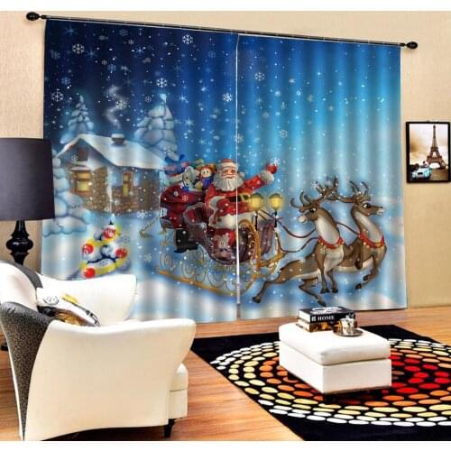 Blackout curtain 3D Curtain Luxury Blackout Window Curtain Living Room Christmas curtains