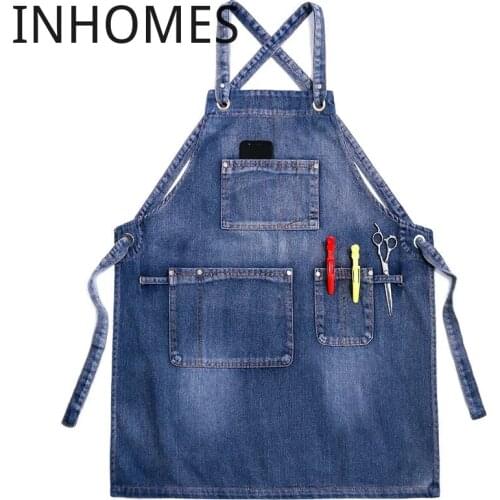 Custom Logo Apron Cowboy delantal cocina Restaurant Flower Work Barista Coffee Barber Shop Chef Beauty Nails Studios Uniform