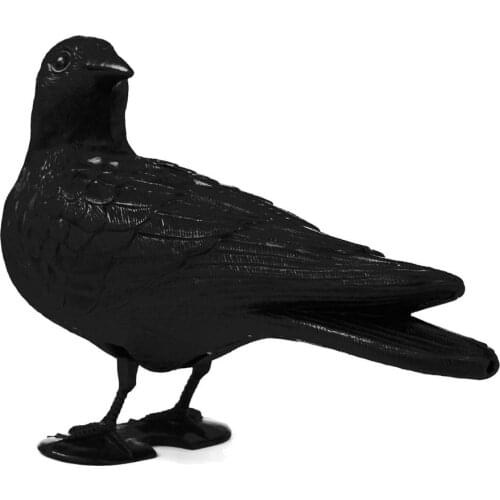 Stand Full Body Flocking Crow Decoy, Hunting Black Crow Decoys, Halloween Day Decor ,Garden Decoration