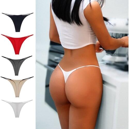 Ladies Thongs New Version Customized Thin Strap Sexy Briefs Low Waist Double Bikini Cotton Women Panties Nylon Lingerie 245