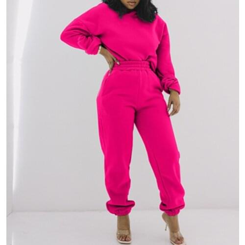 Autumn Winter Women Two Piece Sets Tracksuits Elegant Hooded Sweatshirt + High Waist Pants Outfits Casual Long Sleeve Tops Suits