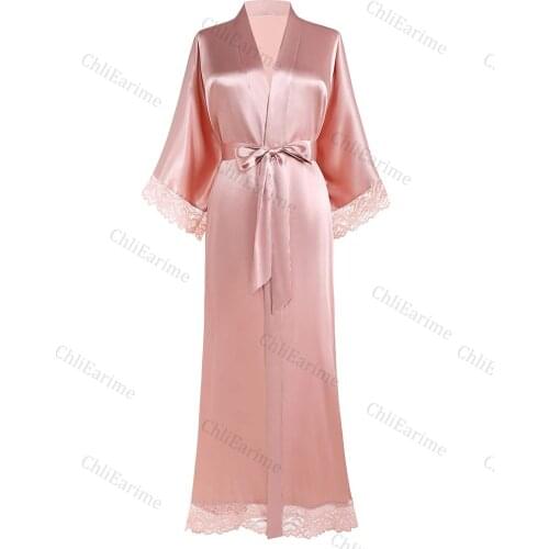 Ladies night gown lace V-neck custom bride (bridesmaid) bathrobe party pajamas