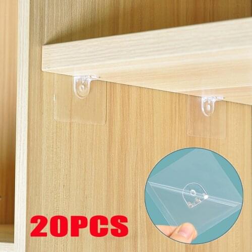 10/20PCS Shelf Support Hooks Wardrobe Board Holder Storage Organizer Holders Kitchen Bathroom Closet Self-adhesive Wall Sticker
