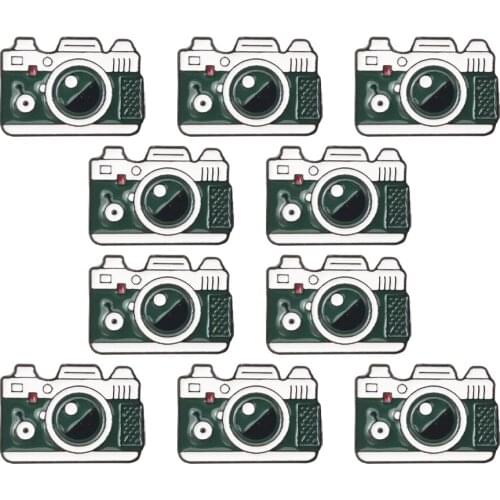 10Pcs Cartoon Creative Fun Camera Enamel Brooch Alloy Badge Vintage Lapel Pin For Women Clothes Bag Accessories Jewelry Gift