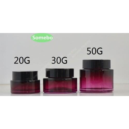 100pcs 20G/30G/50G rose sandal color gradient spray glass jar, eye cream jar, cream jar, bottle packing bottle
