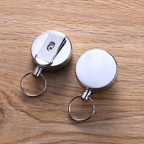 100pcs Metal Delicate And Durable Retractable Pull Chain Reel ID Card Badge Holder Hook Reel Recoil Belt Clip ZA5258