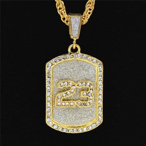 2021 A Variety Of Hip-hop Army Dog Brand Glitter Powder Full Hiphop Necklace 100 Points 23 Jesus Pendant Necklace