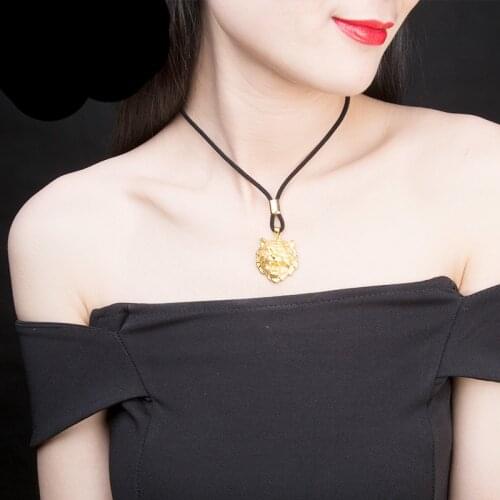 Pure 24K Yellow Gold Pendant Fashion 3D 999 Gold Tiger Pendant