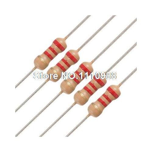 50 x Resistors 2.2K ohm OHMS 1/4W 250V 5% Carbon Film