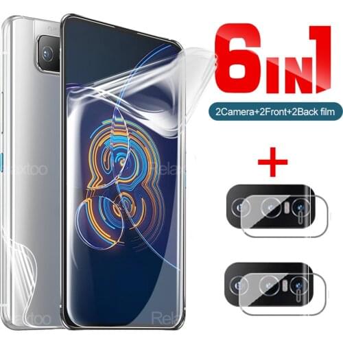 6 in 1 Front+Back Hydrogel Protective Film For Asus Zenfone 8 Flip Camera Glasses For Zenfone8 8flip Screen Protector Full Film