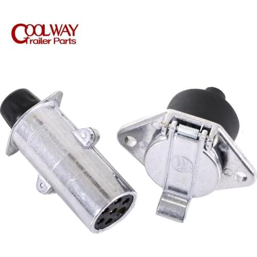 7 RV Round to 7 Pole Round Trailer Plug Wire Harness Electrical Quick Converter Adapter with Connector Socket Mounting Bracket