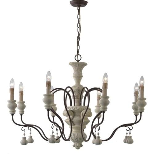 American candle branch chandeliers lights bedroom living room country French wood lamp restaurant villa hanging decor lighting