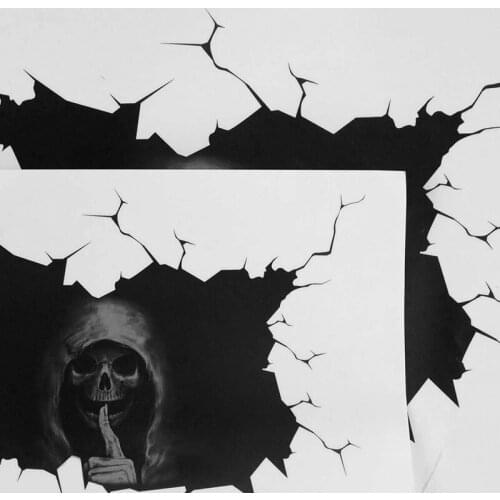 Car Window Glass Wall Floor Sticker Happy Halloween Horror Wall Stickers Silent Skull Sticker Home Decoration Decal Decor Party