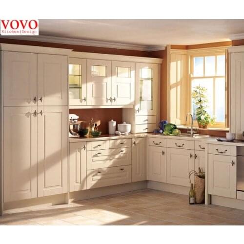 Solid wood kitchen cabinets white
