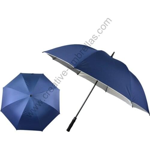 Free shipping diameter 120cm 2pcs/lot free pongee silver coating golf umbrellas.fiberglass,auto open,anti static,anti thunder