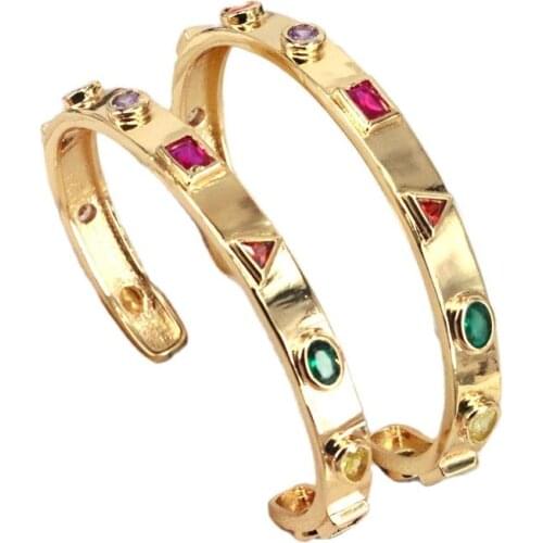 3Pcs New Fashion Charm Adjustable Bling Zircon Crystal Bracelets Cuff Bangles For Women Jewelry Accessories