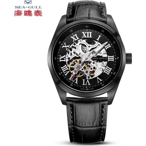 Seagull watch Full hollow mechanical watch Metal strap designer watch 50mm Water-proof watch Business sport watch D819.611HK