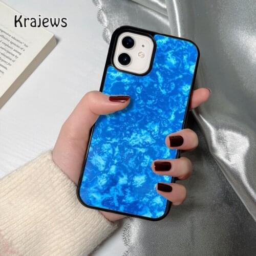 Krajews Blue Ripples coque Phone Case for iPhone 12 mini 5 6S 7 8 PLUS X XS XR 11 PRO MAX SE 2020 Back Cover Funda Shell
